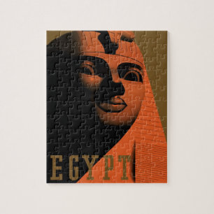 Vintage resor Poster med Sphinx, Egypten, Afrika Pussel