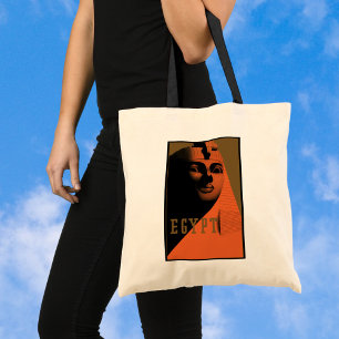 Vintage resor Poster med Sphinx, Egypten, Afrika Tygkasse