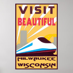 VINTAGE RESOR POSTER - MILWAUKEE, WISCONSIN