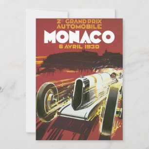 Vintage resor Poster, Monaco Grand Prix Auto Tävli