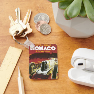 Vintage resor Poster, Monaco Grand Prix Auto Tävli Nyckelring