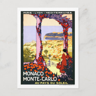 Vintage resor Poster,Monte-Carlo Vykort