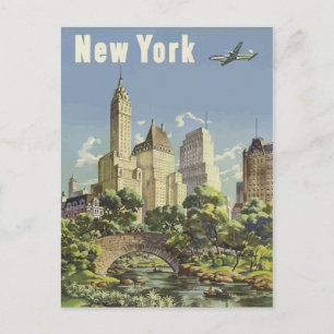 vintage resor Poster New York City Central Park Vykort