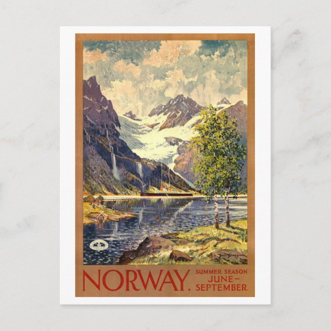Vintage resor Poster Norge Vykort (Framsida)
