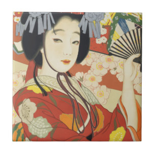 Vintage resor Poster Osaka Japan Kakelplatta