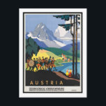 vintage resor Poster,Österrike Vykort<br><div class="desc">Baserat på ett poster i vintage resor.</div>