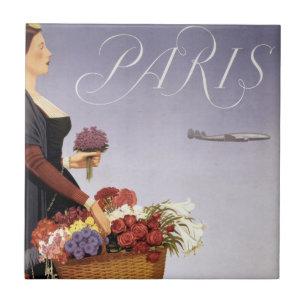 Vintage resor Poster, Paris via Constellation Kakelplatta