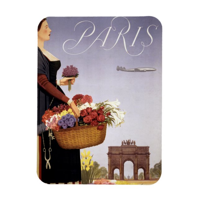 Vintage resor Poster, Paris via Constellation Magnet (Vertikal)