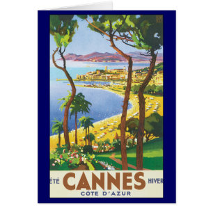 Vintage resor Poster, persikor i Cannes, Frankrike OBS Kort