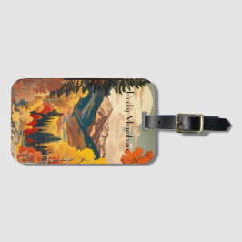 Vintage resor Poster Rocky mountains Bagagebricka