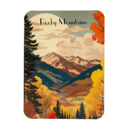 Vintage resor Poster Rocky mountains Magnet