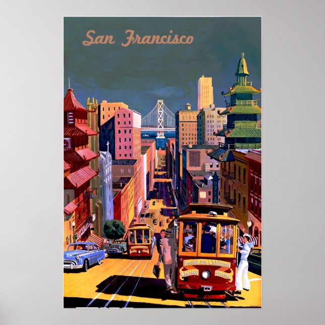 Vintage resor Poster San Francisco Cable Car (Framsidan)