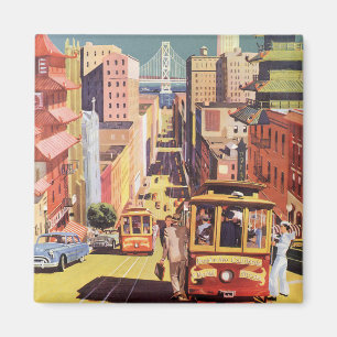 Vintage resor Poster San Francisco Cable Cars Magnet