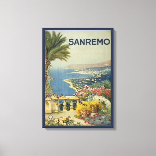 Vintage resor Poster San Remo från en terräng Canvastryck