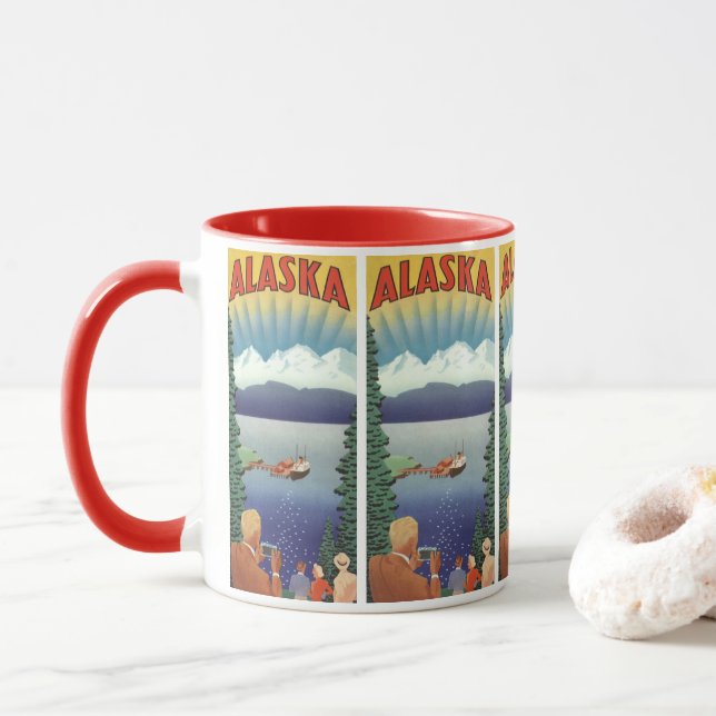 Vintage resor Poster, Scenia Alaska Ligcape Mugg (Med munk)