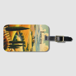 Vintage resor Poster Toscanas landsbygd Bagagebricka