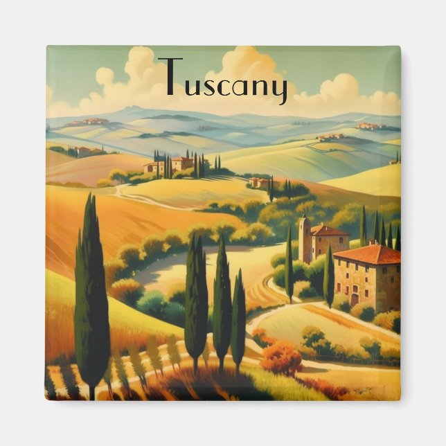Vintage resor Poster Toscanas landsbygd Magnet (Framsidan)