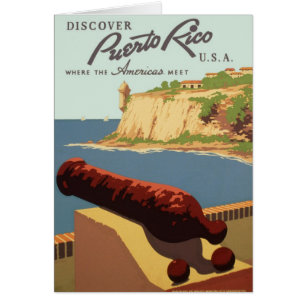Vintage resor Poster, upptäcka Puerto Rico! Hälsningskort