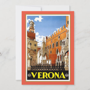Vintage resor poster, Verona, Italien Kort