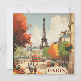Vintage resor Poster vid Paris Eifel Torn
