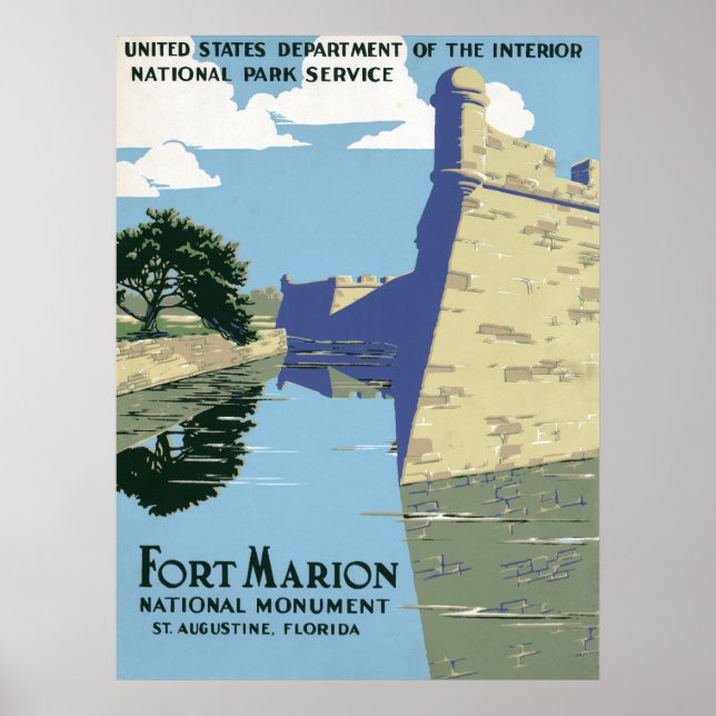 Vintage resor Poster visa Fort Marion (Framsidan)