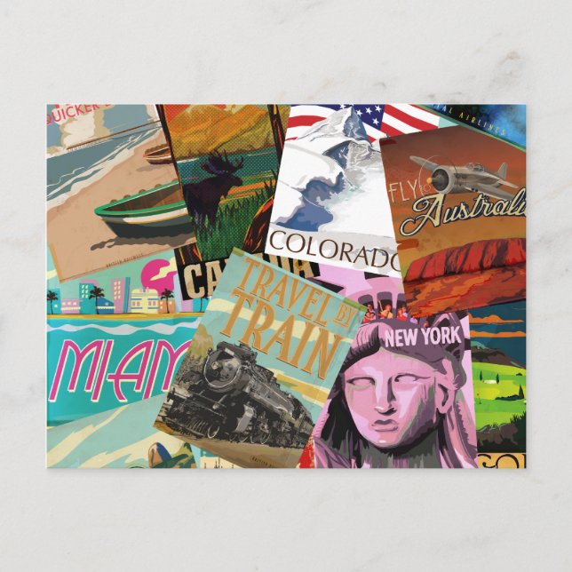 Vintage resor Poster Vykort (Framsida)