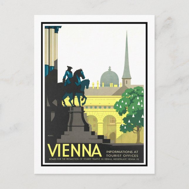 Vintage resor Poster,Wien Vykort (Framsida)