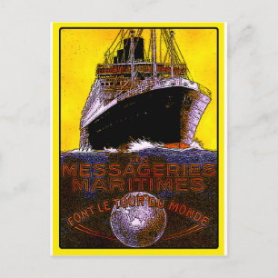 Vintage resor Poster: World Tour Ocean Liner Vykort