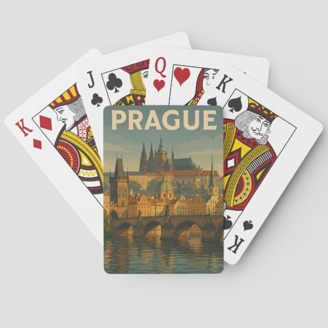 Vintage resor Prag Tjeckien Casinokort (Baksidan)