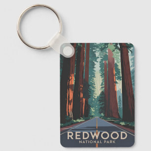 Vintage resor Redwood nationalpark Retro Scenia Nyckelring