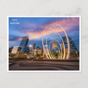 vintage resor retro Perth Australien Underbarare P Vykort
