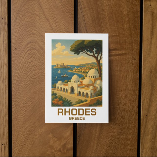 Vintage resor Rhodes Grekland Vykort (Rhodes Greece Postcard)