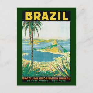vintage resor Rio de Janeiro Brasilien Kuststrupe Vykort