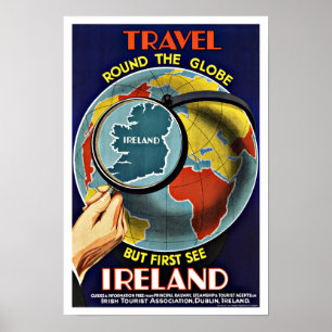 Vintage resor Round of the Global See Ireland Poster