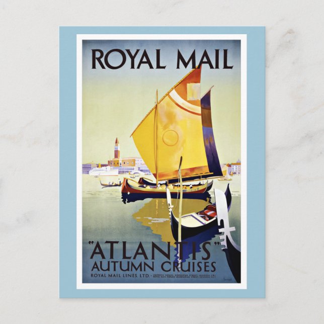 Vintage resor Royal Mail Atlantis Vykort (Framsida)