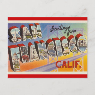 Vintage resor San Francisco Vykort