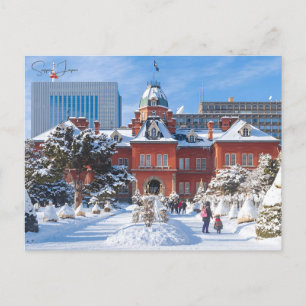 vintage resor Sapporo Japan-festivalen snö Vykort