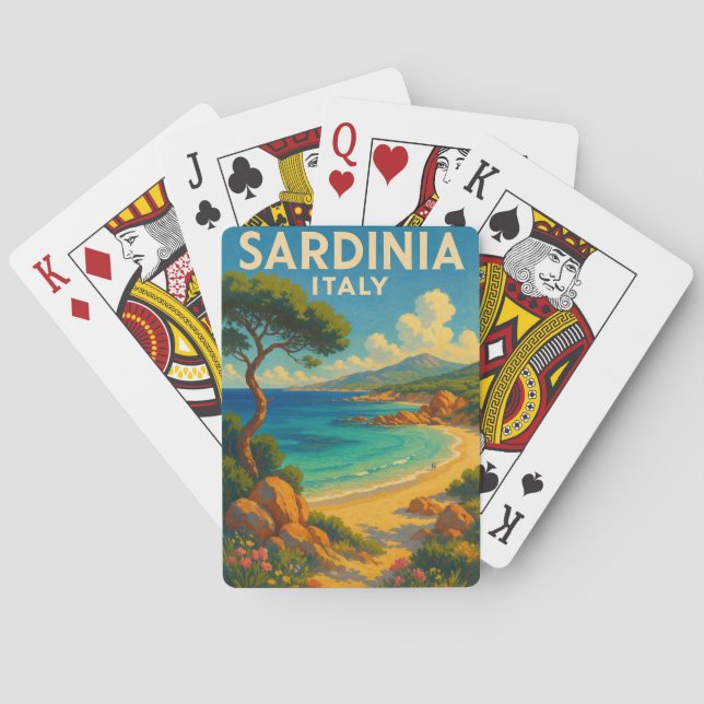 Vintage resor Sardiniens Italien Casinokort (Baksidan)