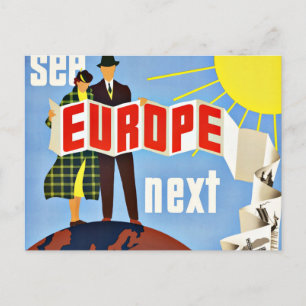 vintage resor Se Europa Vykort