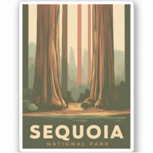 Vintage resor Sequoias nationalpark Kalifornien Klistermärken