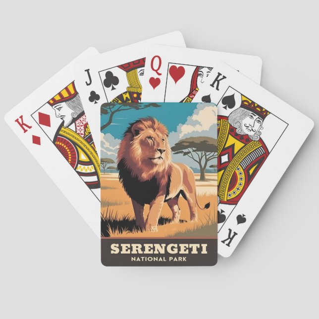 Vintage resor Serengeti nationalpark Tanzania Casinokort (Baksidan)