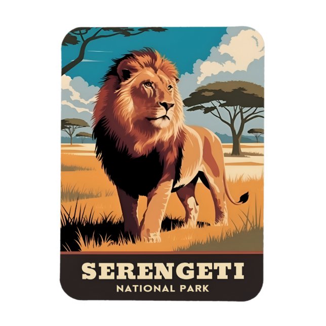 Vintage resor Serengeti nationalpark Tanzania Magnet (Vertikal)