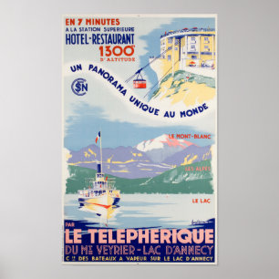 Vintage resor - Sjö Annecy - Frankrike Poster