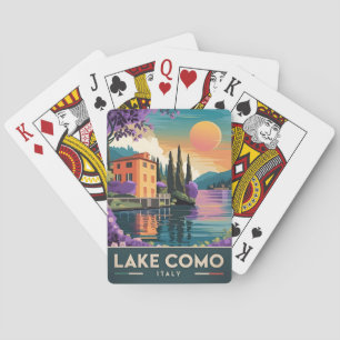 Vintage resor Sjö Como Italien Sunset Scenia Casinokort