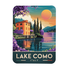 Vintage resor Sjö Como Italien Sunset Scenia Magnet