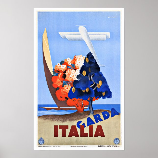 Vintage resor Sjö Garda Italien Poster (Framsidan)