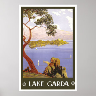 Vintage resor sjö Garda Poster