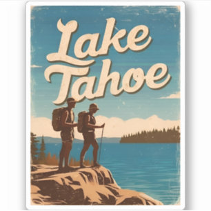 Vintage resor Sjö Tahoe California Retro Scenia Klistermärken