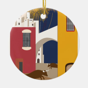 Vintage resor Spanien Julgransprydnad Keramik