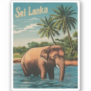 Vintage resor Sri Lanka Ceylon Retro Scenia Klistermärken